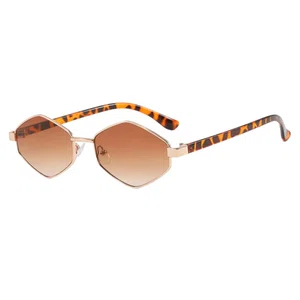 Oudi Premium UV Protected Lens Orange Metal Full Rim Sunglasses for Women Brown-Orange