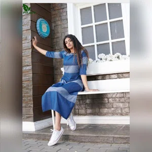 FuLoo's Lighter Denim Western Kurti # 1010