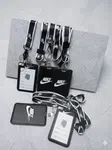 Premium Sports Brand Lanyard with ID Card Holder Set – Black Neck Strap Key Chain Badge Protector for Students & Office Staff