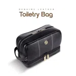 Hammonds Flycatcher Genuine Leather Shaving Bag for Men - Leather Toiletry Bag