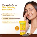 Mamaearth Chia Calming Sunscreen with Chia Seed & Ceramides for Hydrated Glow & Sun Protection - 50 g
