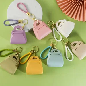 PU Leather Mini Bag Keyring Kawaii Handheld Coin Purse & Lipstick Pouch