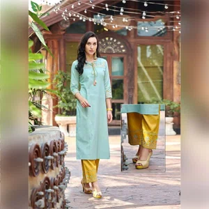 Cluster Pure cotton Embroidered Kurti with Embroidered Pant. #01