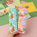 Cute Cartoon Dinosaur Pencil Case Large Capacity Canvas Zipper Pencil Pouch Kawaii School Stationery Organizer Bag for Kids Girls Boys