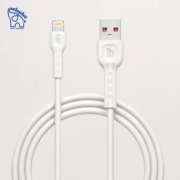 Elephu Silky Series Data Cable 1545| ( USB to Lightning/Iphone)| Fast charging| Pure soft Silicon Cable| 1000mm Length| Pure Copper Wire|