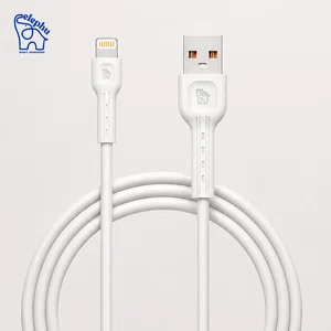 Elephu Silky Series Data Cable 1545| ( USB to Lightning/Iphone)| Fast charging| Pure soft Silicon Cable| 1000mm Length| Pure Copper Wire|