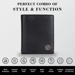 Hammonds Flycatcher RFID Protected Black Leather Wallet For Men