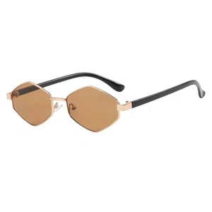 Oudi Premium UV Protected Lens Black Metal Full Rim Sunglasses for Women Brown-Black