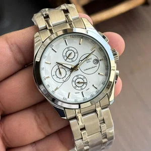 Watch For Men Silver Color Stainless Steel Dte Function Black Dial Watch For Men