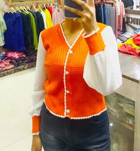 Stylish V-Neck Summer Wear Plain Summer Cardigan For Ladies