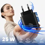 Elephu charger 25S| Super fast charger for SAMSUNG Devices| Supports latest SAMSUNG Devices| With High Speed C to C Data Cable.