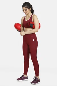 Zelocity High Rise Nouveau Soft Legging For Women - Maroon