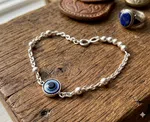 PURE SILVER EVILEYE BALL BRACELET FOR WOMEN 35-38
