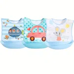 2 Pcs Waterproof Silicone Baby Feeding Bib Set with Crumb Catcher/Lyare