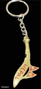 Khukuri Nepal Flag Design Keyring