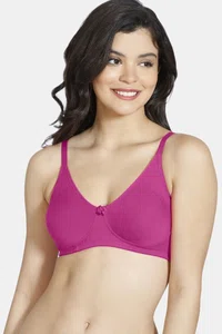 Rosaline Basics Double Layered Non Wired 3/4th Coverage Bra - Fuchsia Rose