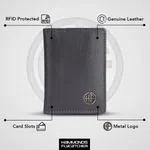 Hammonds Flycatcher Grey Unisex Genuine Leather Card Holder