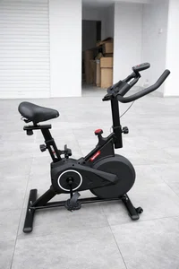 Exercise Spin Bike | Red/Black Seat Adjustable Exercise Spin Bike With Tension Adjustable | Lcd Display Spin Exercise Bike 100KG