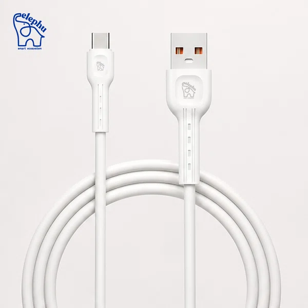 Elephu Silky Series Data Cable 1545| ( USB to Type C)| Fast charging| Pure soft Silicon Cable| 1000mm Length| Pure Copper Wire|