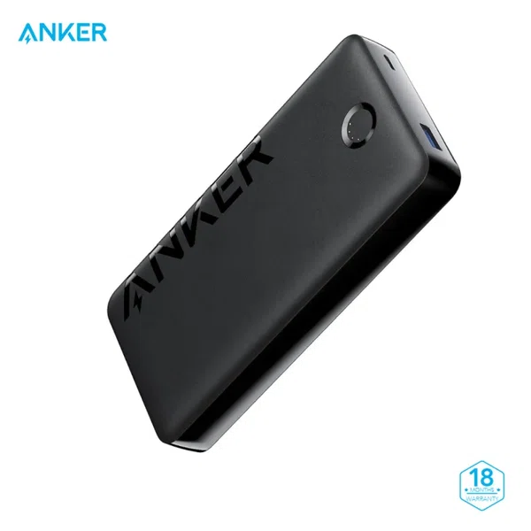 Anker Portable Charger, 20,000mAh Power Bank, Battery Pack with 2-Port, 15W High-Speed Charging for iPhone 15/15 Plus/15 Pro/15 Pro Max, 14/13/12 Series, Samsung Galaxy, and More (Black)