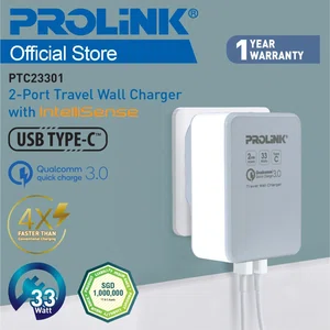 Prolink 2-Port Travel Wall Charger 33W - PTC23301