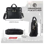 Hammonds Flycatcher Genuine Leather Black 15.6 Inch Laptop Bag 152 BLK