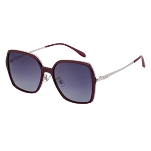 Oudi Premium UV Protected Lens Silver-Toned Metal Full Rim Sunglasses for Women Purple-Red