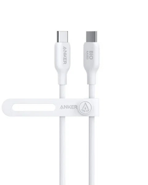 Anker 543 USB-C to USB-C Cable (Bio-Based) (A80E2021) (140w,6ft,white)