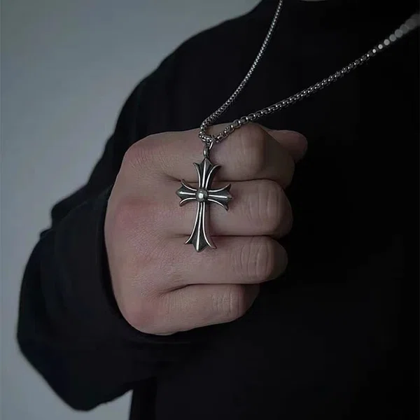 Chrome Hearts Cross Pendant Necklace for Men & Women – Stainless Steel Chain Jewelry