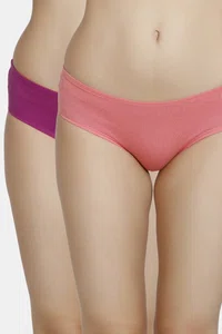 Zivame (Pack of 2) Hipster Full Rise Anti-Microbial Panty For Women - Tea Rose