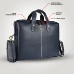 Hammonds Flycatcher Genuine Leather 13 inch Laptop Bag (Blue)