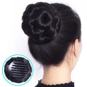Synthetic Claw Clip Hair Bun Extension – Messy Chignon Hairpiece for Women & Girls