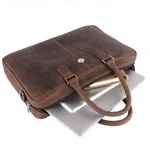 Hammonds Flycatcher Genuine Leather Laptop Bag for Men - Messenger Office Bag for Men - Fits Up to 15.6 Inch Laptop - Adjustable Shoulder Strap - Ideal for Office, Travel, Daily Use - Canyon Ridge
