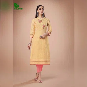 FuLoo's Rosy Designer Handloom South Cotton Kurti Only For Women #112