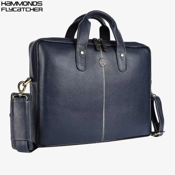 Hammonds Flycatcher Genuine Leather 13 inch Laptop Bag (Blue)