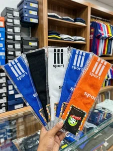 Sport Long Athletic Socks Pack - Breathable Cotton Crew Socks for Football, Cricket, Gym & Running 1Pair