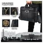 Hammonds Flycatcher Genuine Leather Black 15.6 Inch Laptop Bag 152 BLK