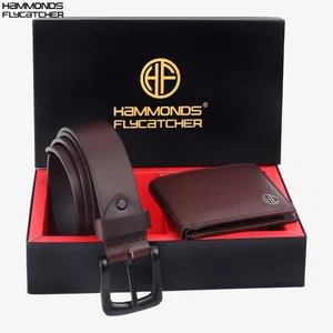 Hammonds Flycatcher Leather Wallet and Belt Combo Gift Set For Men - Brown | Fashion Wallet and Belt Combo For Men