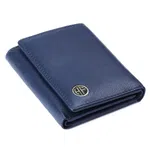 Hammonds Flycatcher Genuine Leather Blue Trifold Wallet For Men