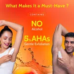 Chemist at Play UnderArm Roll-On with 5% AHA| Lactic & Mandelic Acid|Prevents Odour, Brightens Skin & Exfoliates Underarm | For Sensitive Skin | Peach Fragrance | Alcohol & Aluminium Free | 1.35 fl oz