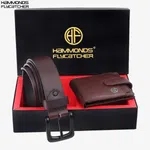Hammonds Flycatcher Leather Brown Wallet Belt Combo Gift Set For Men