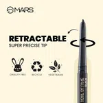 MARS Kohl of Fame Up to 12 Hours Stay Retractable Kajal | Smudgeproof and Waterproof | Long Lasting (0.35g) (Black)