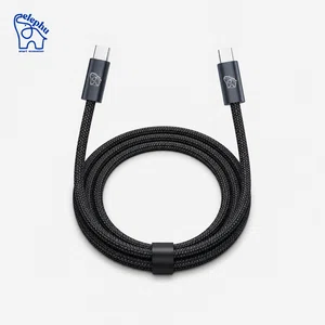 Elephu Data cable Braidy series 567| Type C to C)| Super fast charging| high speed data transfer| Fabric braided cable| Integrated IC chips| aluminum tip| pure copper wire|