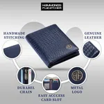Hammonds Flycatcher Rfid Protected Blue Leather Wallet For Men