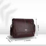HAMMONDS FLYCATCHER Genuine Leather Office Bag for Men, Messenger Laptop Bag for Men, Fits 14 Inch Laptop - Water Resistant - Ideal for Office, Travel, Daily Use - Brown