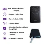 Bullet Power Bank PB-50 10000mAh Magnetic Wireless Fast Charging 22.5W Portable Charger with LED Display - Black
