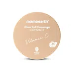 Mamaearth Glow Full Coverage Compact For All, Spf 30 For Up To 3X Instant Glow - 9 Gm|Radiant, Natural|Even Toned Complexion| Mattifying|Up To 16-Hour Oil Control & Sweat-Resistant (Pearl Glow), Cream