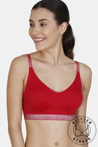 Zivame Shine & Shimmer Double Layered 3/4th Coverage T-Shirt Bra - Cerise