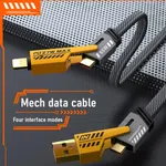 4 in 1 Multifunction Charging Cable Type C USB PD 65W Fast Charging for Phone, Tablet, Laptop