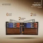 HAMMONDS FLYCATCHER RFID Protected Bi-Fold Wallet for Men Leather Original, Mens Wallet, Leather Wallets for Men, Premium Classic Purse with 3 Card Slots, Coin Pocket, Gift for Mens - Crunch Tan